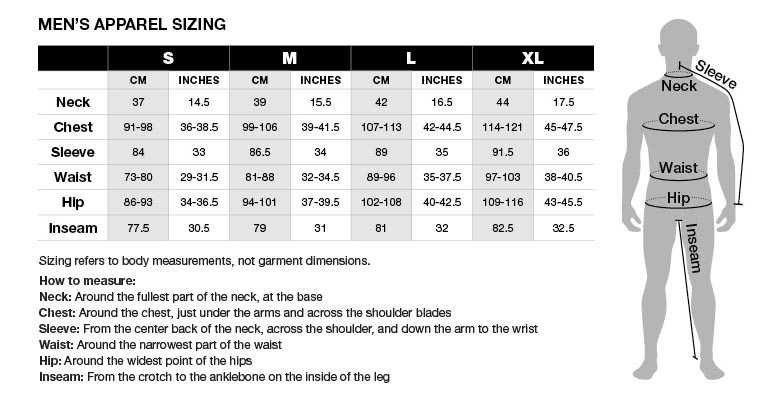 Black Diamond Sizing Chart